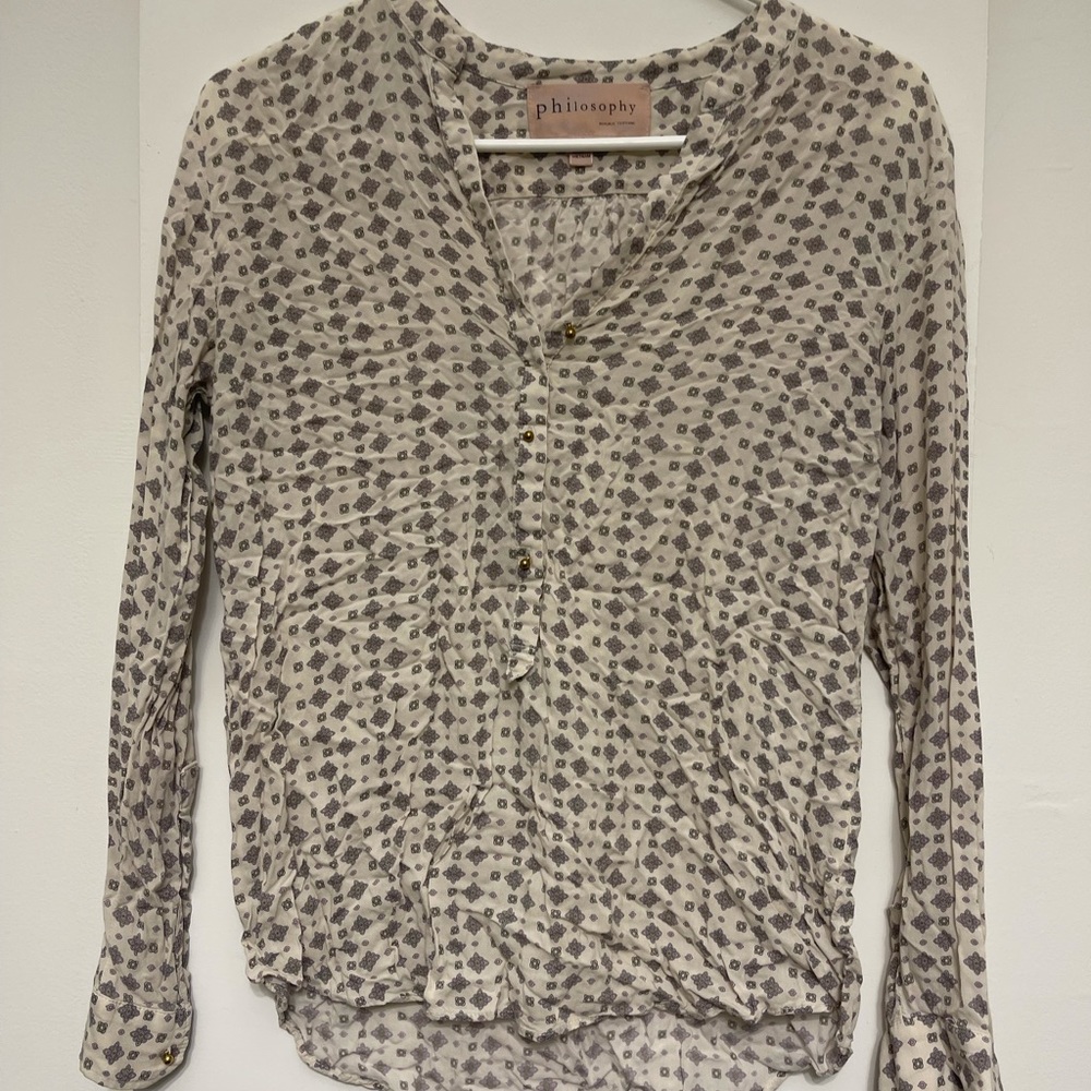 Women’s cream and light pink philosophy blouse size M